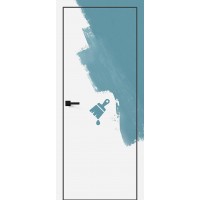 Скрытая дверь под покраску Bravo INVISIBLE (Инвизибл) обратное открывание с черной AL кромкой