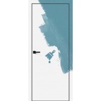 Скрытая дверь под покраску Bravo INVISIBLE (Инвизибл) прямое открывание с черной AL кромкой