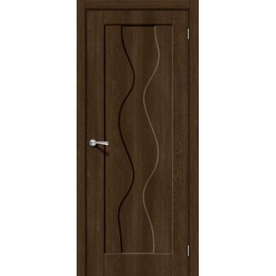 Дверь ПВХ BRAVO Вираж-1 ДГ Dark Barnwood