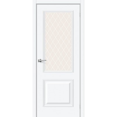 Дверь ПЭТ BRAVO Классик-13 ДО White Silk
