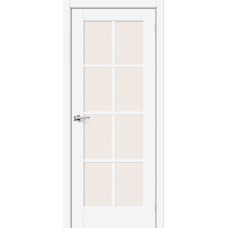 Дверь ПЭТ BRAVO Прима-11.1 ДО White Silk