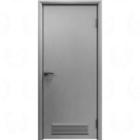 Влагостойкая дверь ПВХ Etadoor ДГ Серый RAL 7001 с вентиляционной решеткой