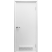 Влагостойкая дверь ПВХ Etadoor ДГ Белый с AL торцами с вентиляционной решеткой